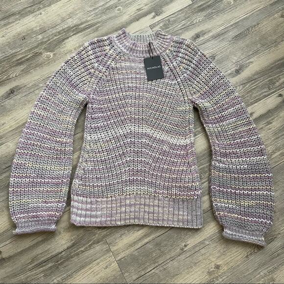 Nicholas Maliya Marled Alpaca Blend Sweater M - Picture 3 of 10